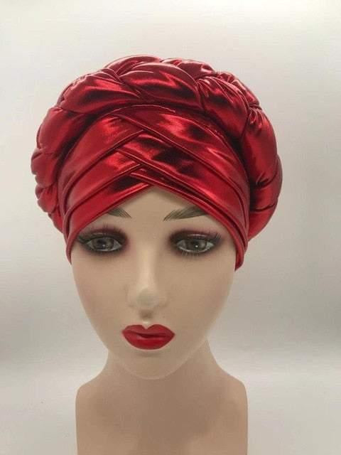 Turban Caps Headwear Stereo Sponge Flash Braid Hair Cap Headwrap Chemo Cancer Hat Night Hat Shower Cap Gift for Women Fancy Dress Party