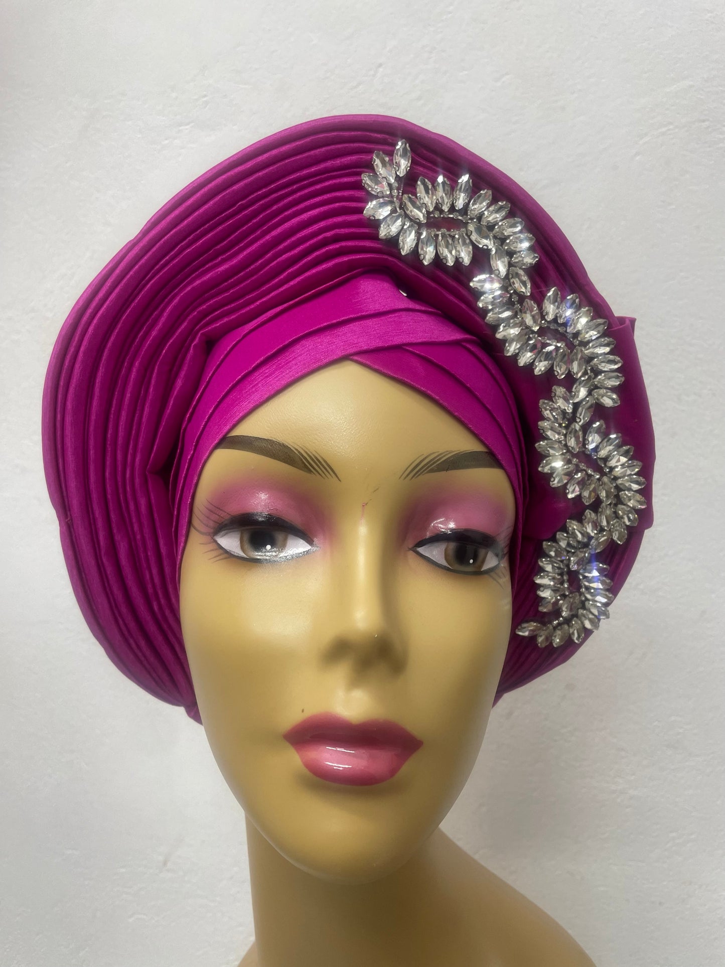 Female Rhinestone Head Wraps Raw Silk Headtie African Autogele Women's Turban Cap Nigeria Wedding Auto Geles Party Headpiece